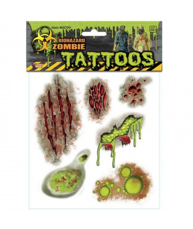 Biohazard Zombie Temporary Tattoos BUY